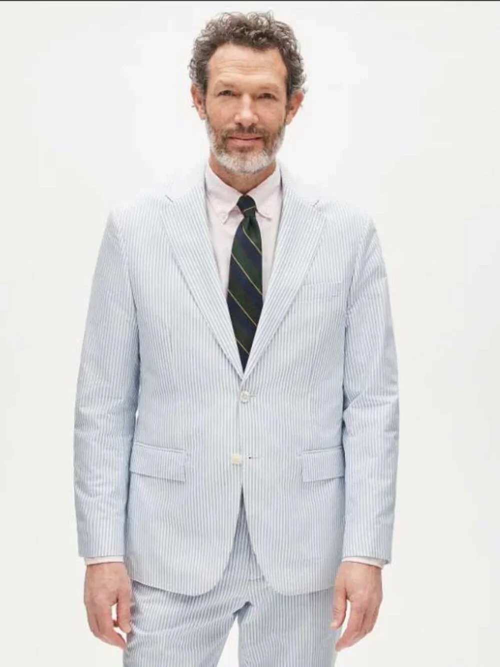 New 42R J.Crew Crosby classic-fit suit jacket in Portuguese cotton oxford stripe